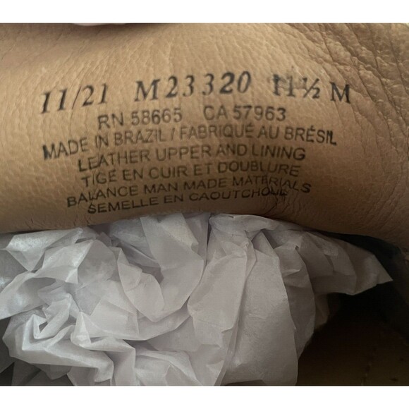 NEW Nordstrom Rack Men's Leather Driving Loafers Size 11.5M Tan Brazil Buckle - Picture 9 of 16